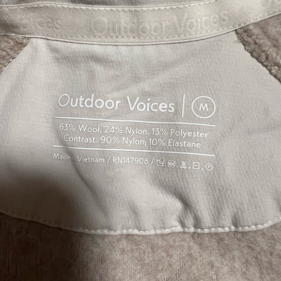 Outdoor Voices Womens Sweater Mega Fleece 1/2 Zip Hoodie Wool Blend - Picture 3 of 6